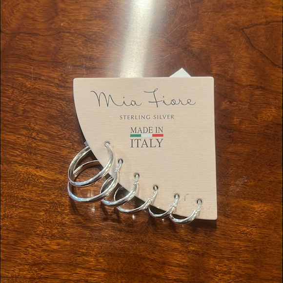 Jewelry - Sterling Silver Set of 3 hoop earrings